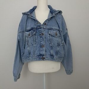 Ruti Cropped Oversized Hooded Denim Jacket 2.0